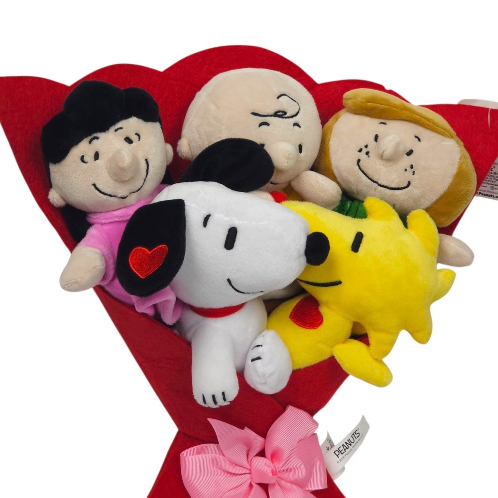 Peanuts Snoopy Plush Bouquet Charlie Brown Lucy Woodstock Ruz Valentine Gift NEW - Picture 12 of 16